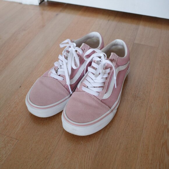 VANS Old Skool Low Top Pink White Suede - Picture 3 of 6